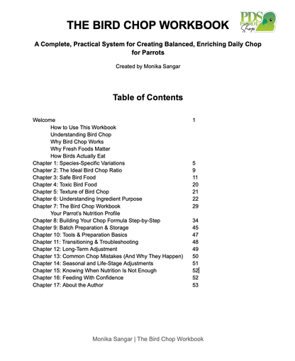 The Bird Chop Workbook ( Digital PDF)