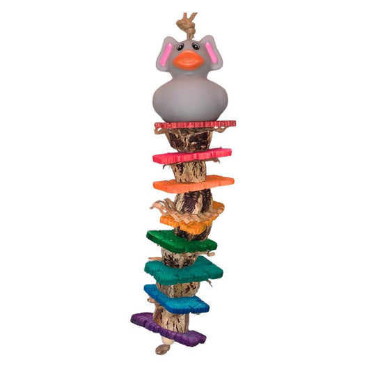 pine wood bird toy with elephant 