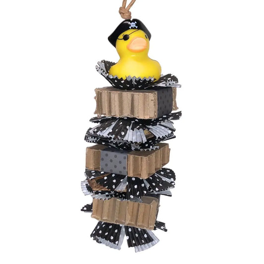 Pirate Rubber duck witih cardboard and mahagony pods. 