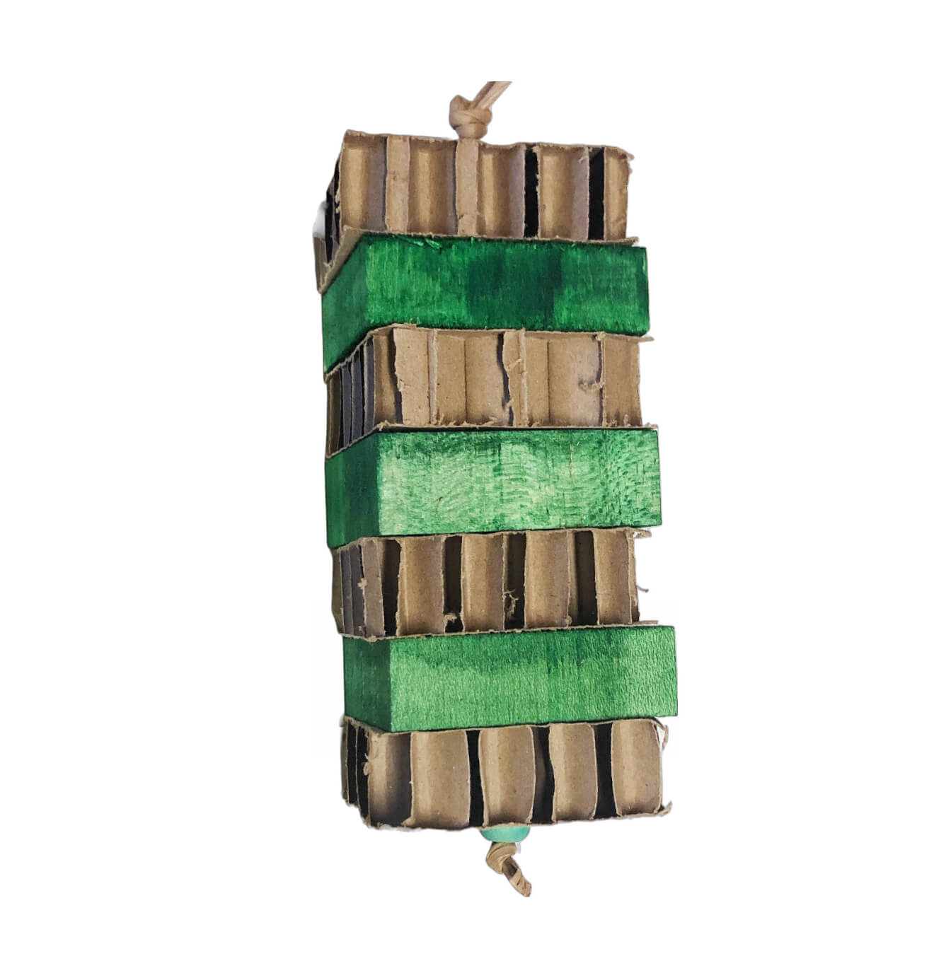 Green balsa blocks with cardboard