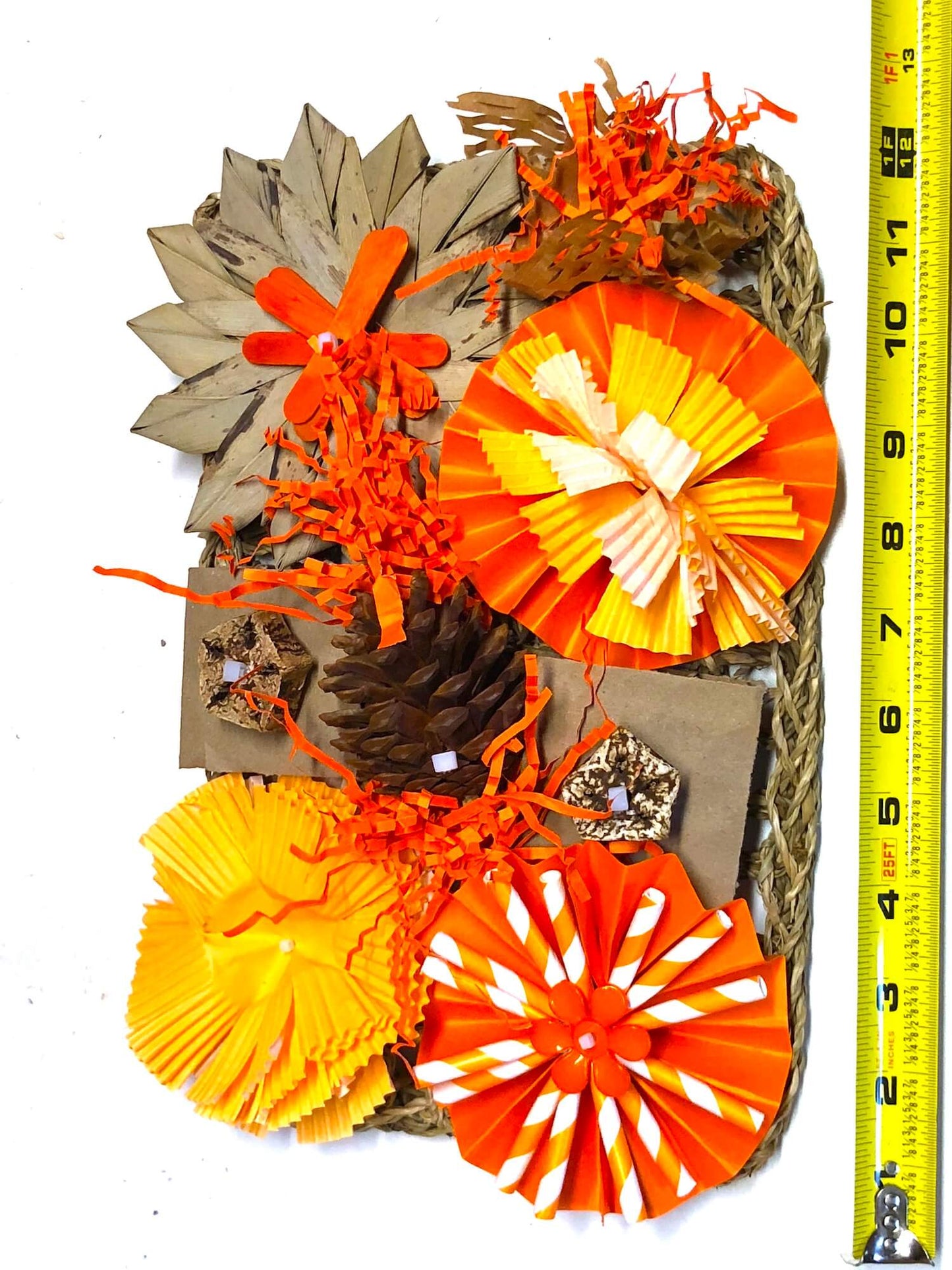 Orange large seagrass mat foraging bird toy 