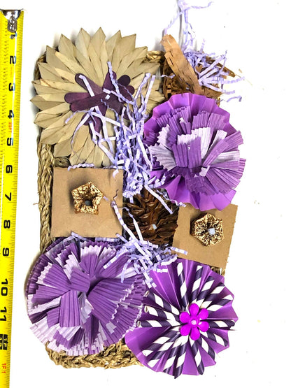 Purple large seagrass mat foraging bird toy 