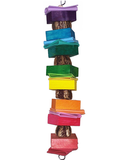 Untreated pinewood blocks with foam pieces