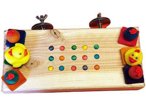 platform bird perch with toys