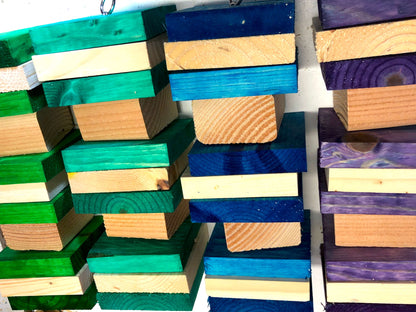 large parrot toys made from pinewood