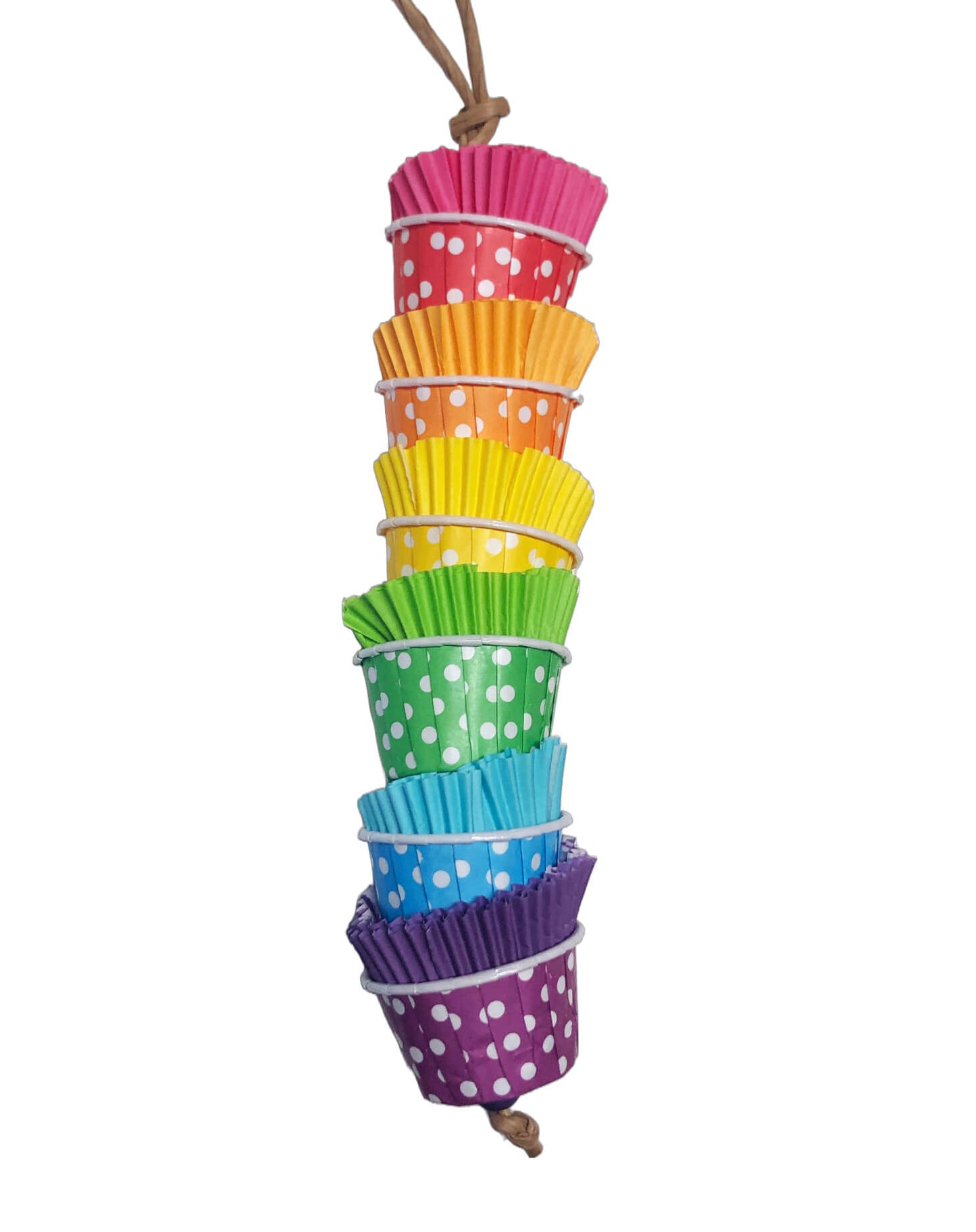 rainbow mini cup bird toy